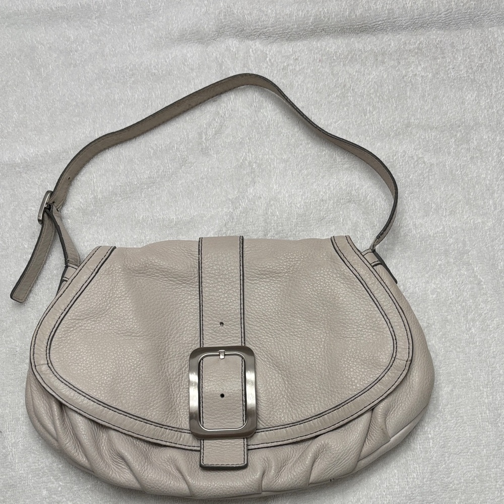 Cole Haan Cream Shoulder Bag with Buckle